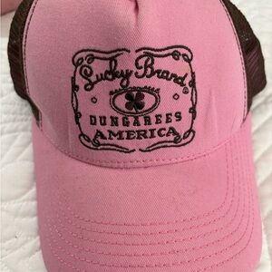 Lucky Brand Pink and Brown Mesh Cap